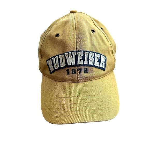 Vintage Budweiser 1876 King of Beers Adjustable Baseball Cap Khaki k-products - Picture 1 of 7